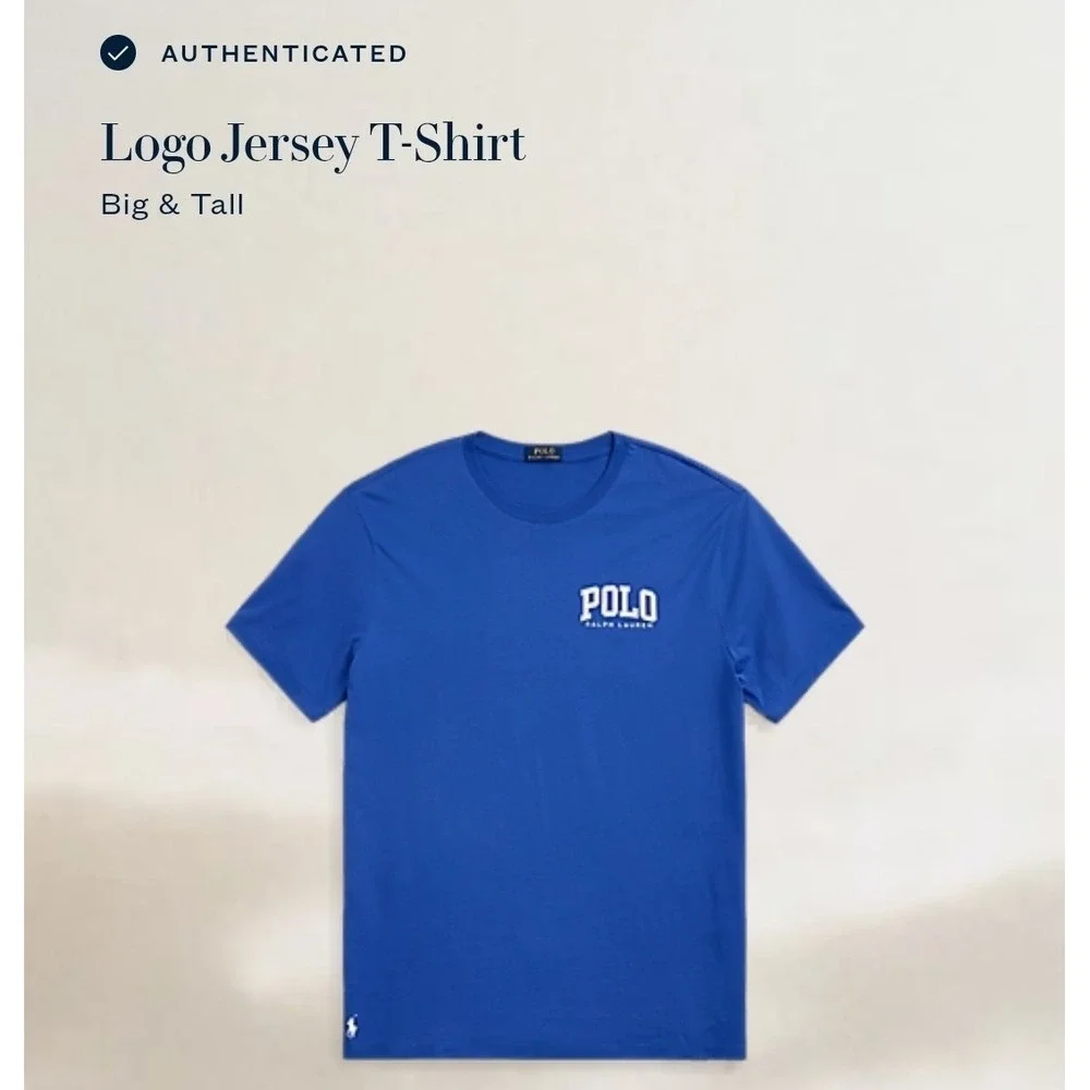 Polo Ralph Lauren Blue Long Jersey Short Sleeve T-Shirt Men's 3XLT NWT $65